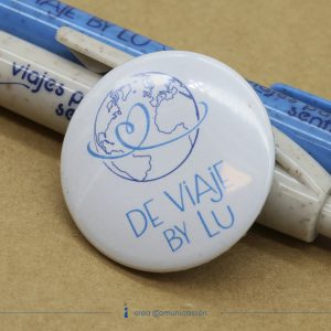 Chapas con alfiler de 59 mm de diámetro con logotipo, fotografía, imagen…